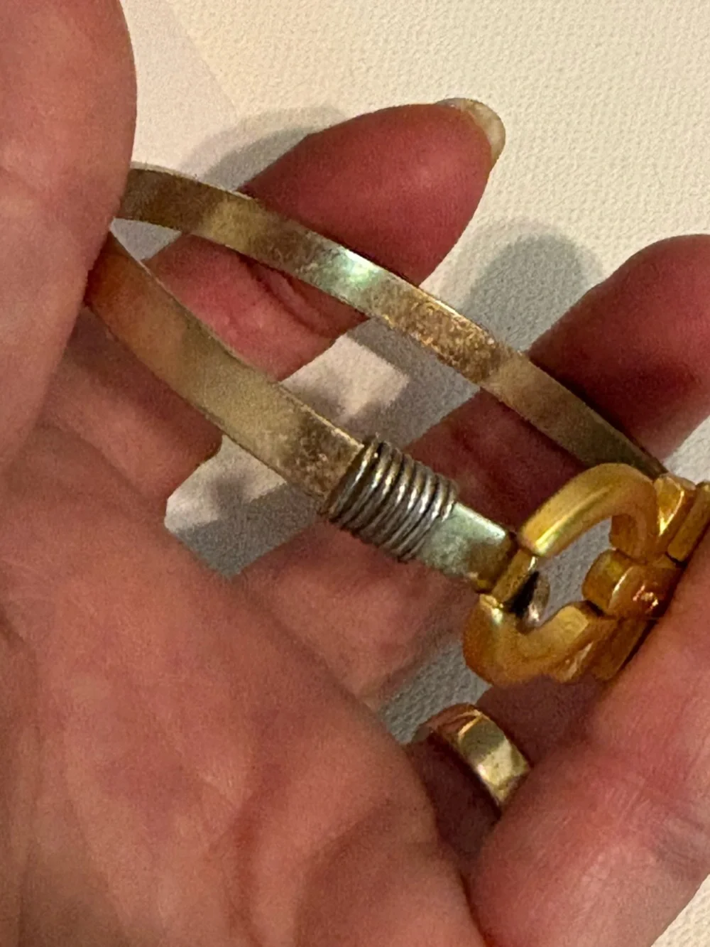 Authentic Salvatore Ferragamo charm set on unbranded bangle bracelet